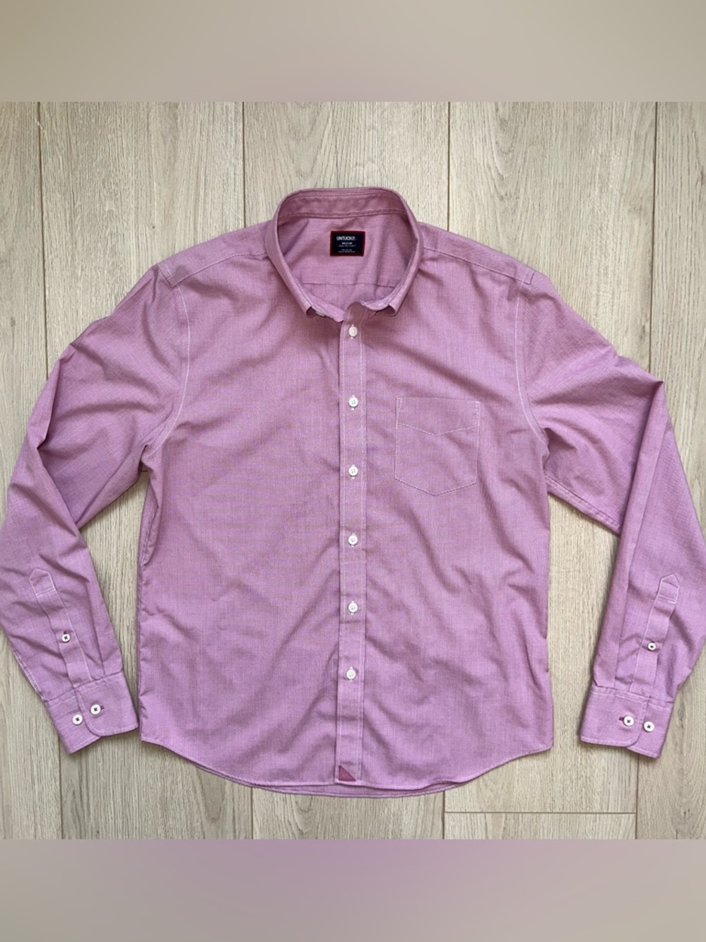 $115 Retail- UNTUCKit Men's Long-Sleeve Button-Down Shirt - Rose Wine